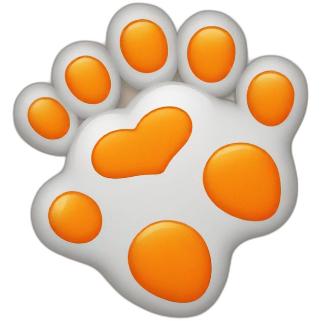 Furry feet with orange pawpads emoji