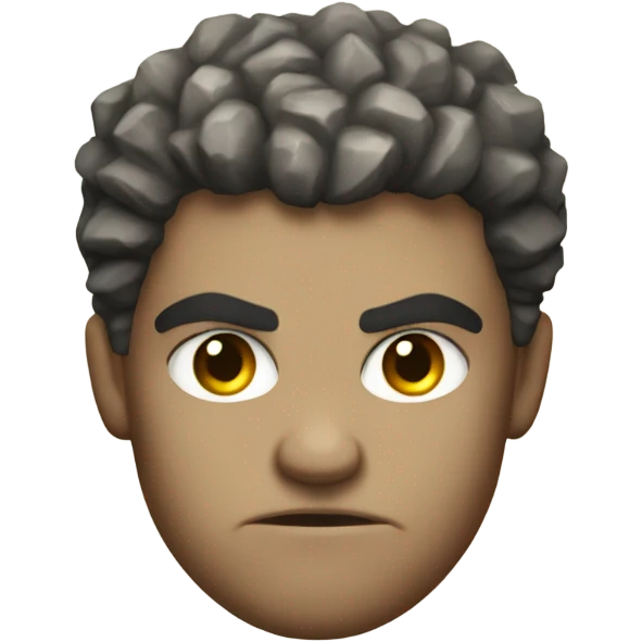 A Young angry greek God in Stone  emoji