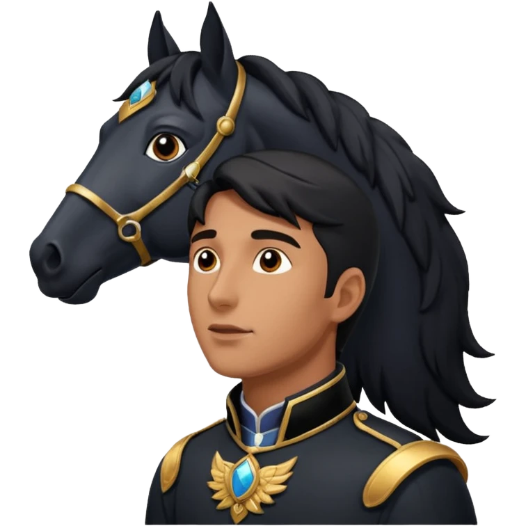 Let him look upA black flying horse emoji