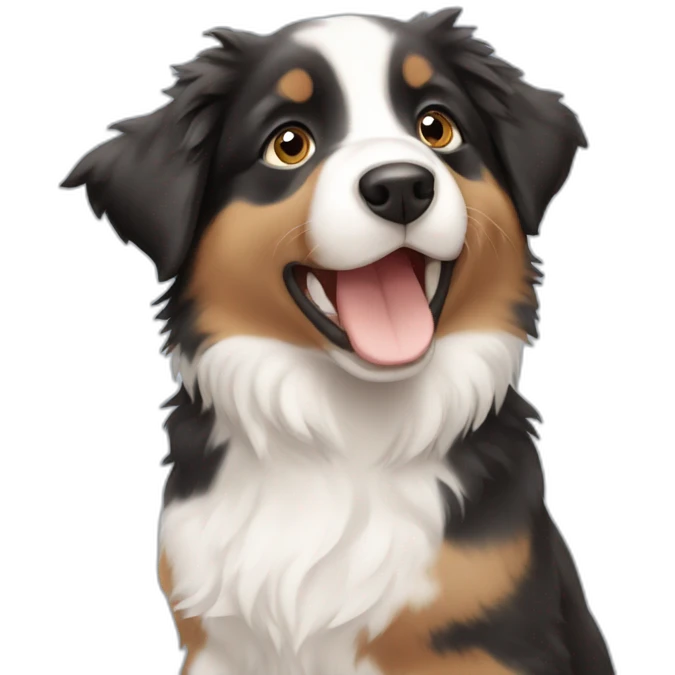 An Australian shepherd puppy emoji