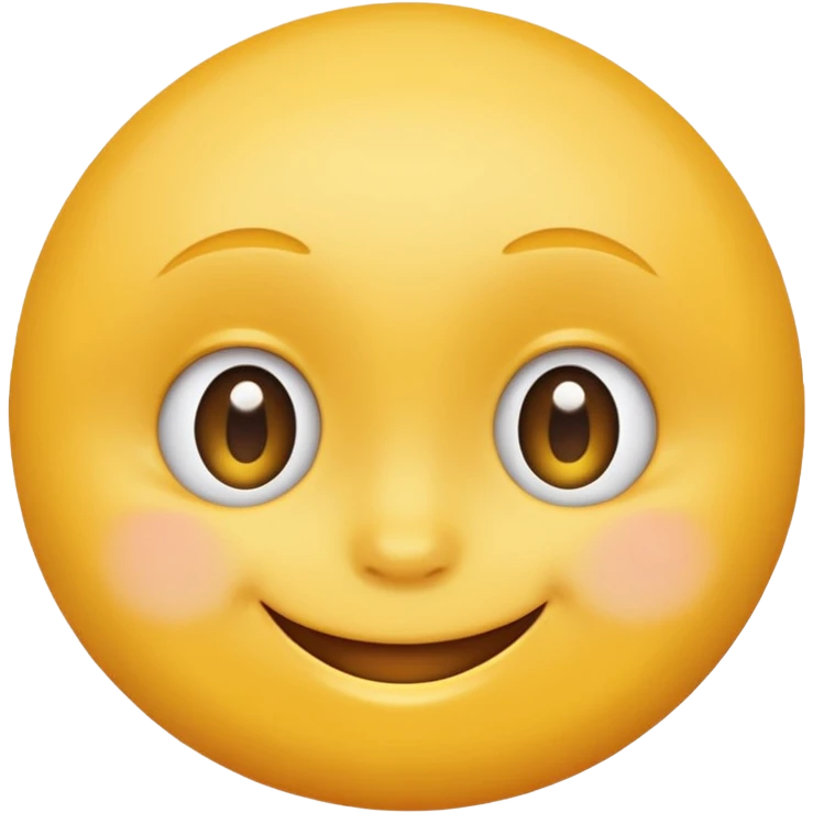 Emoji, yellow round smiling face, vibrant bright shy expression emoji