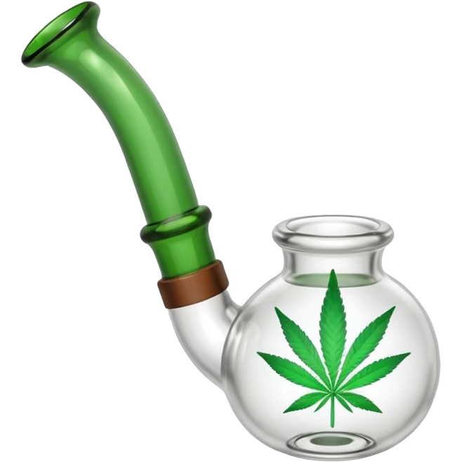 Small glass cannabis pipe emoji