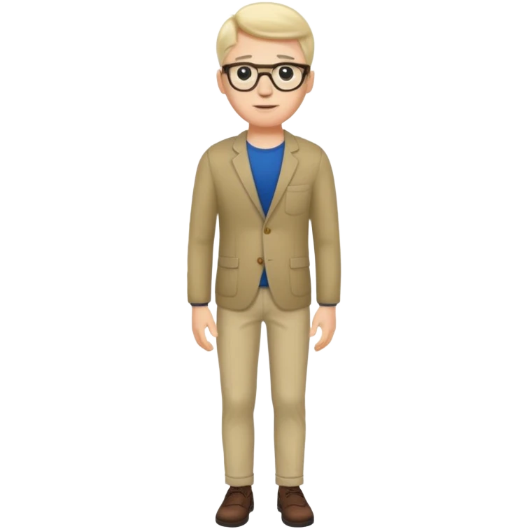 white male model wearing glasses full body emoji