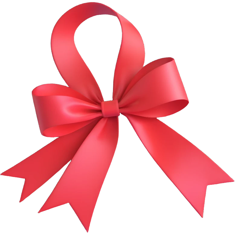 shiny and realistic 3D ribbon emoji