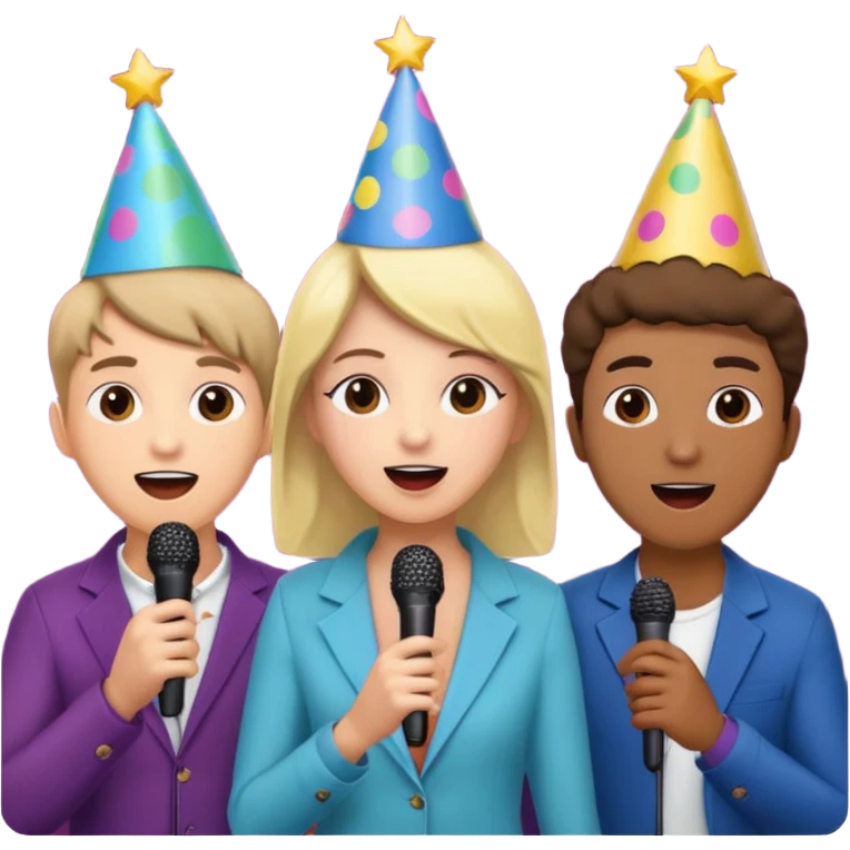 3 amigas en un karaoke cantando emoji
