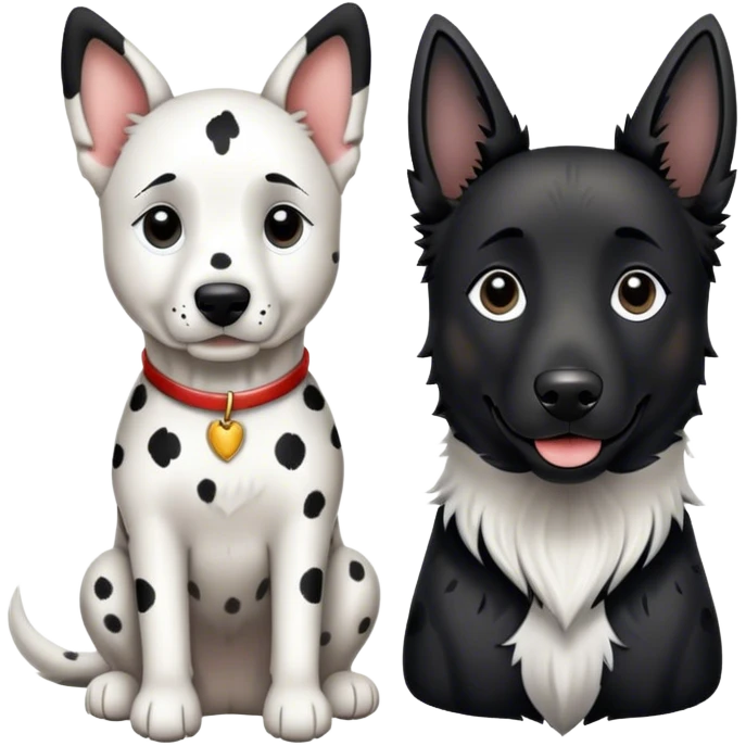 Dalmatian and Belgium shepherd  emoji