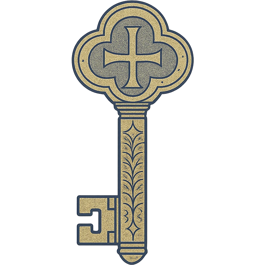 logo in the shape of a gold key, vintage logo style emoji