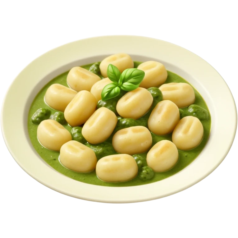 gnocchi covered in green sauce  emoji