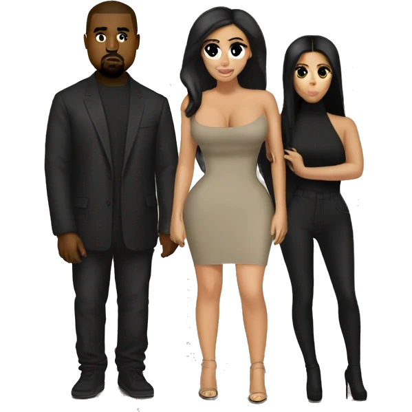 Kanye West with Kim kardashian emoji