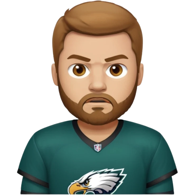 Angry eagles fan male with short light brown hair and beard, light skin emoji