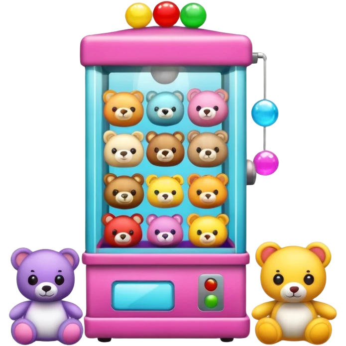 Claw machine with toys emoji