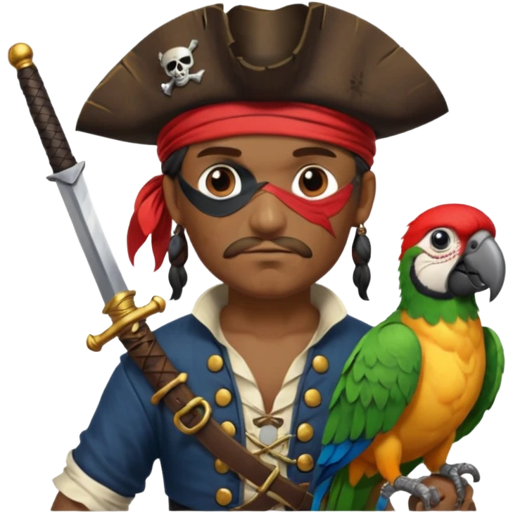 pirate and parrot emoji