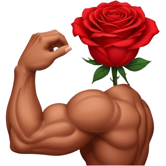 muscle arm with flower emoji