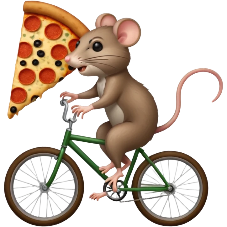 rat stealing pizza on a bike emoji