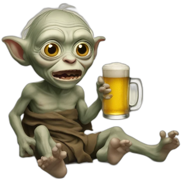 Gollum-with-a-beer emoji