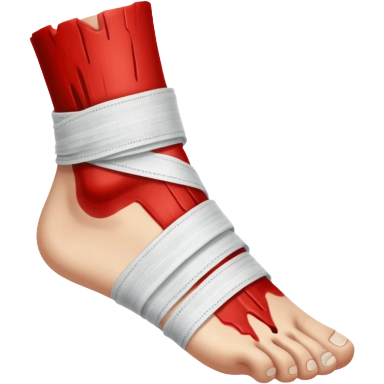 Foot with ankle wrapped in gaze emoji