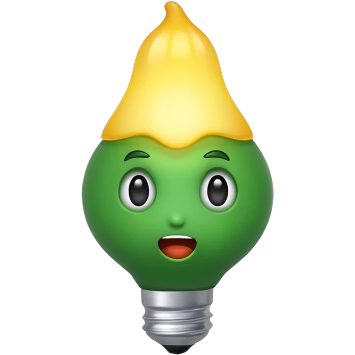 Bulby bulb character, surprised face, classic emoji style emoji