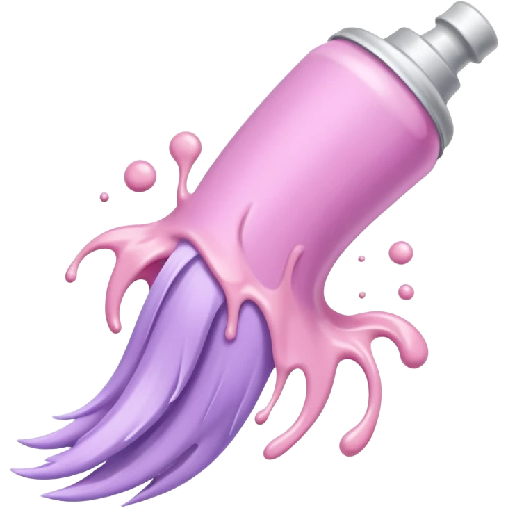 tubes of pastel pink and lilac hair dye, with a bit of dye coming out emoji