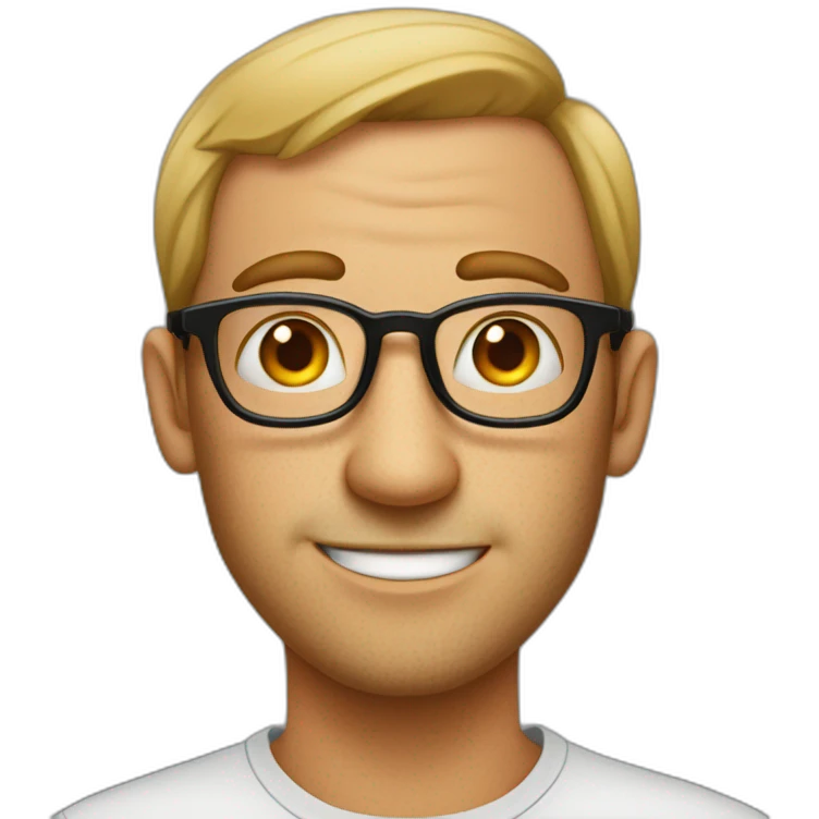 A man in glasses With freckles with receding hairline who loves theater Boring guy emoji