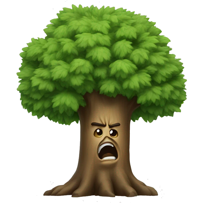 Angry tree emoji