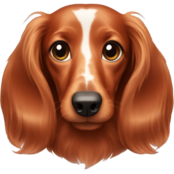 Red long haired dachshund  emoji