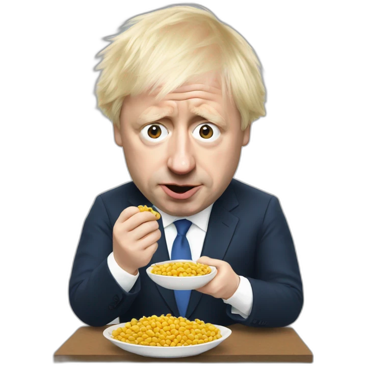 Boris Johnson eats beans emoji