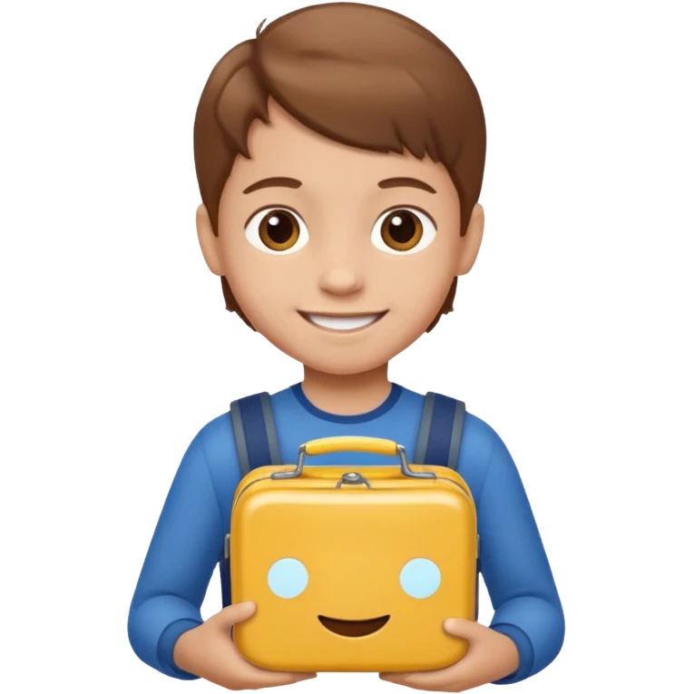 child with lunchbox emoji