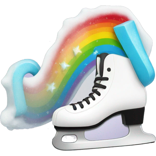 Ice skates and rainbow emoji