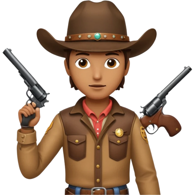 A skull with a vowboy hat and a gun whith a scope sighn on his eye and min holding the gun emoji