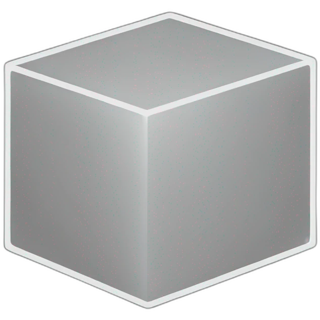 White Outline of a cube with a black background emoji