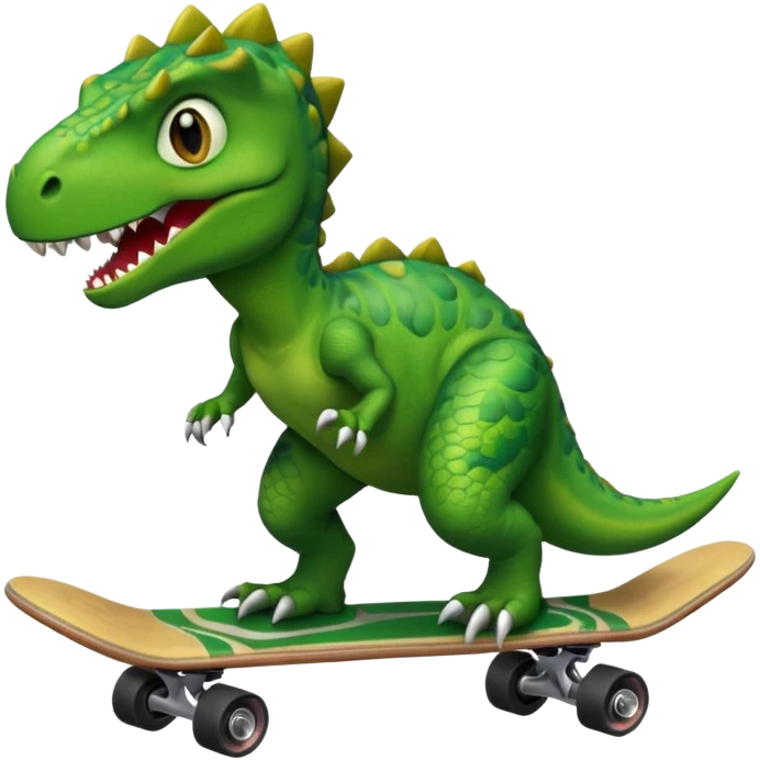 Dinosaur on a skateboard emoji
