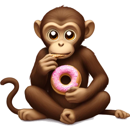 Monkey eating donut  emoji