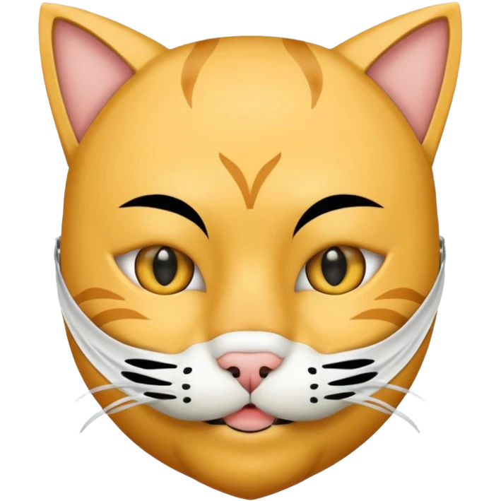 human waring cat mouth mask
 emoji