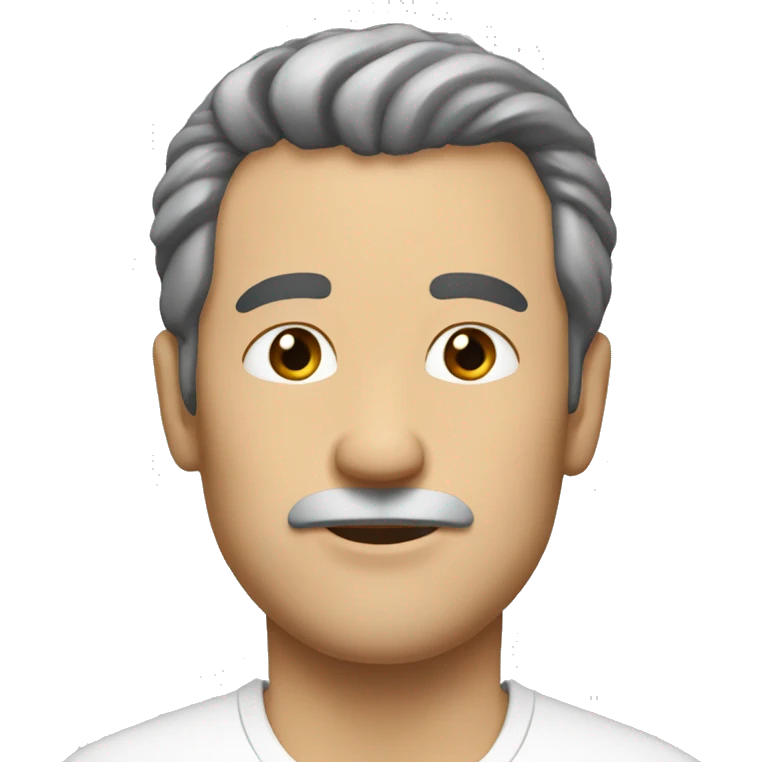 Middle-aged man, with black thin hair,that works in a sho emoji