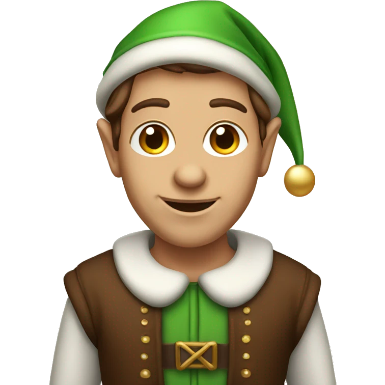 Christmas elf with brown hair emoji