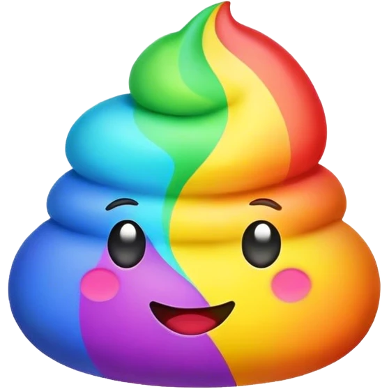 Rainbow poop color full *Old Emojis* emoji