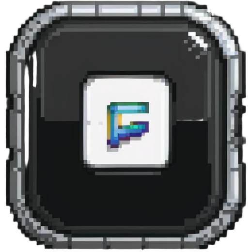YouTube creator badge with silver play button and pixel art details emoji