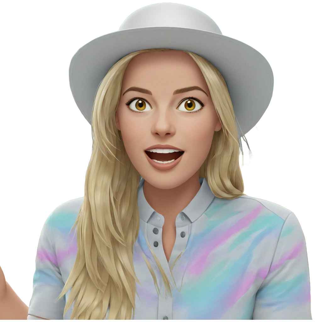 blonde girl outdoors smiling portrait emoji