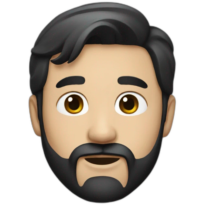Handsome man with black hair and beard emoji