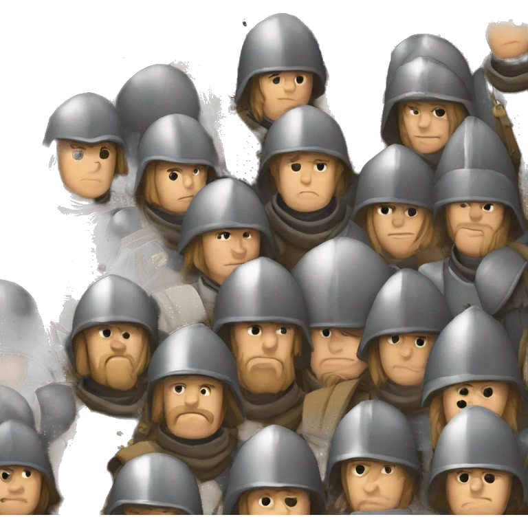 a birds eye view of a rank of medieval soldiers emoji