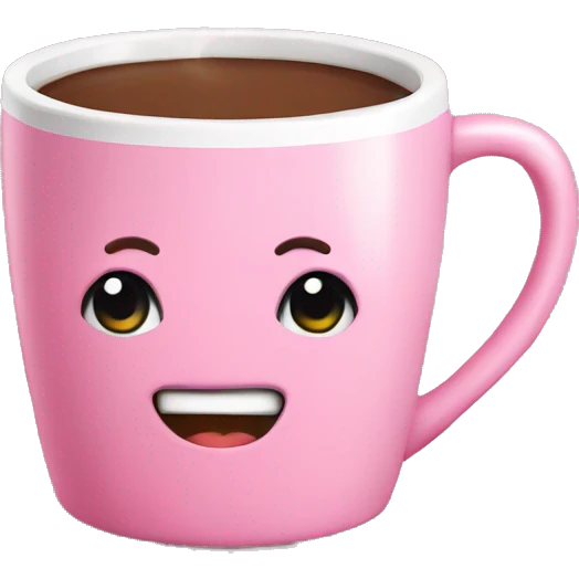 hot chocolate in pink mug emoji