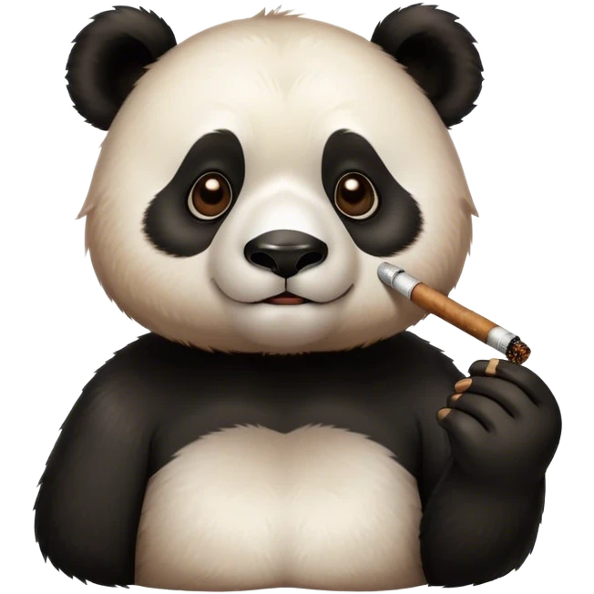 panda smoking a blunt emoji