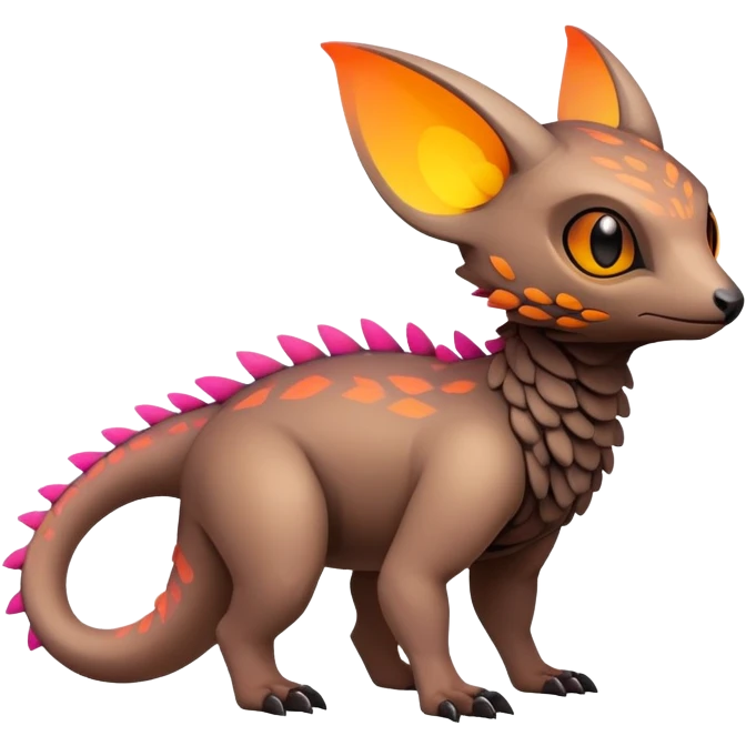 futuristic lush warm-colored neon-colored Fakémon-Trico-creature (full body) emoji