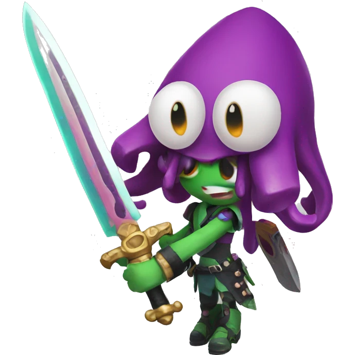 splatoon squid with sword emoji