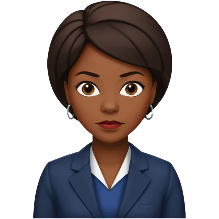 Black teacher/professor looking like the fictional character Annalise Keating from How To Get Away With Murder emoji