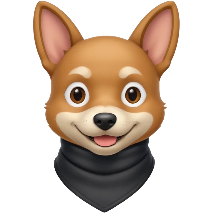 thief dog portrait, head and shoulders only, playful sneaky look, burglar scarf collar, mischievous smile, 3D cartoon, mobile game icon style, clean background, no text, no watermark
 emoji