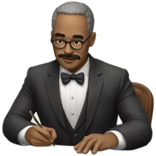 a politicia signing a paper emoji