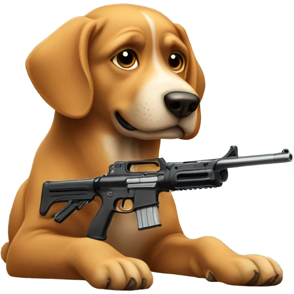 Dog and gun emoji