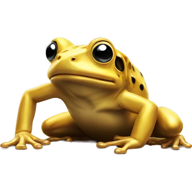 Golden frog, slowly crawling - realism emoji