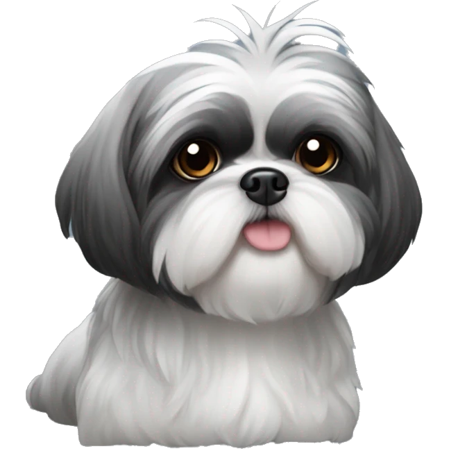Black and Grey Shih tzu emoji